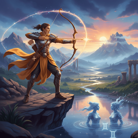 Bowman_Sagittarius_representing_the_North_Node_and_the_twins_Gemini_representing_the_South_Node